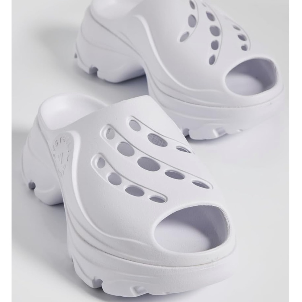 NWT In Box Stella McCartney by adidas platform clogs in white/ rubber slides